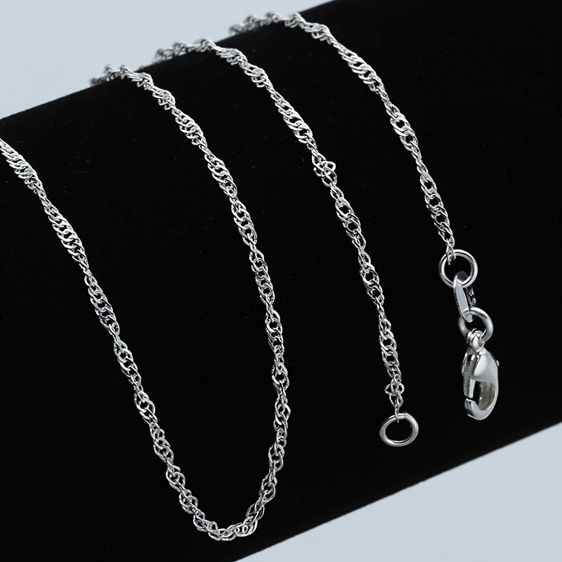 1pc Chain Necklace, Stainless Steel Silver Link Necklace Available in 2mm, 3mm, 5mm, 7mm, and 9mm Widths, 18-24 Length ,Gifts for Men Women,Temu