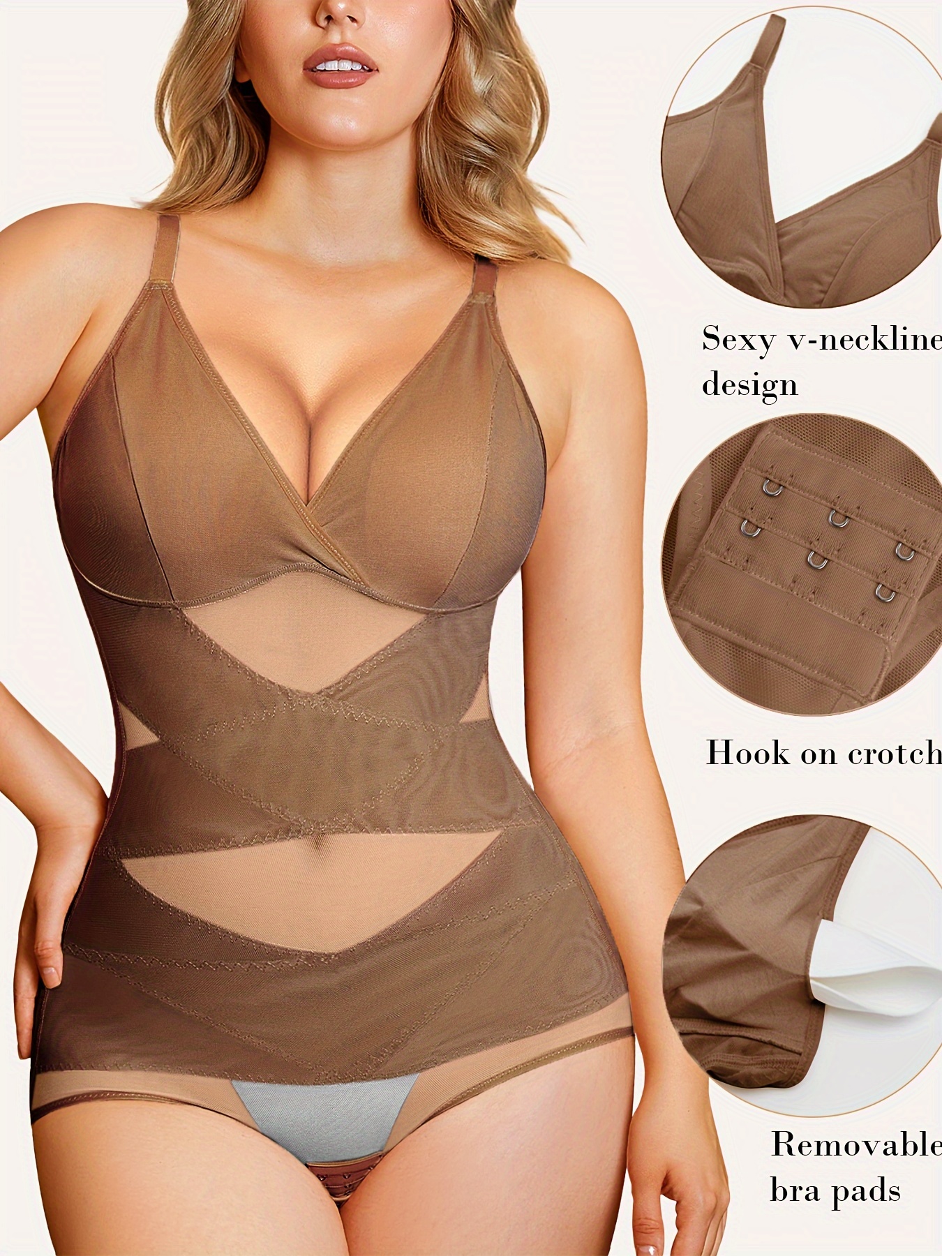 Women Sexy Lace Shapewear Built-in Bra Tummy Tucking Bodysuits Open Crotch  Adjustable Straps Body Shaper (A, S) at  Women's Clothing store