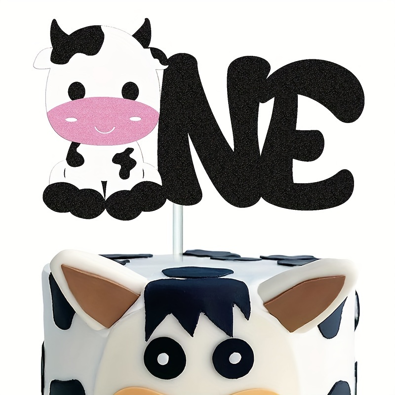Cow Cake Topper Happy Birthday Sign Cake Decorations Cow - Temu
