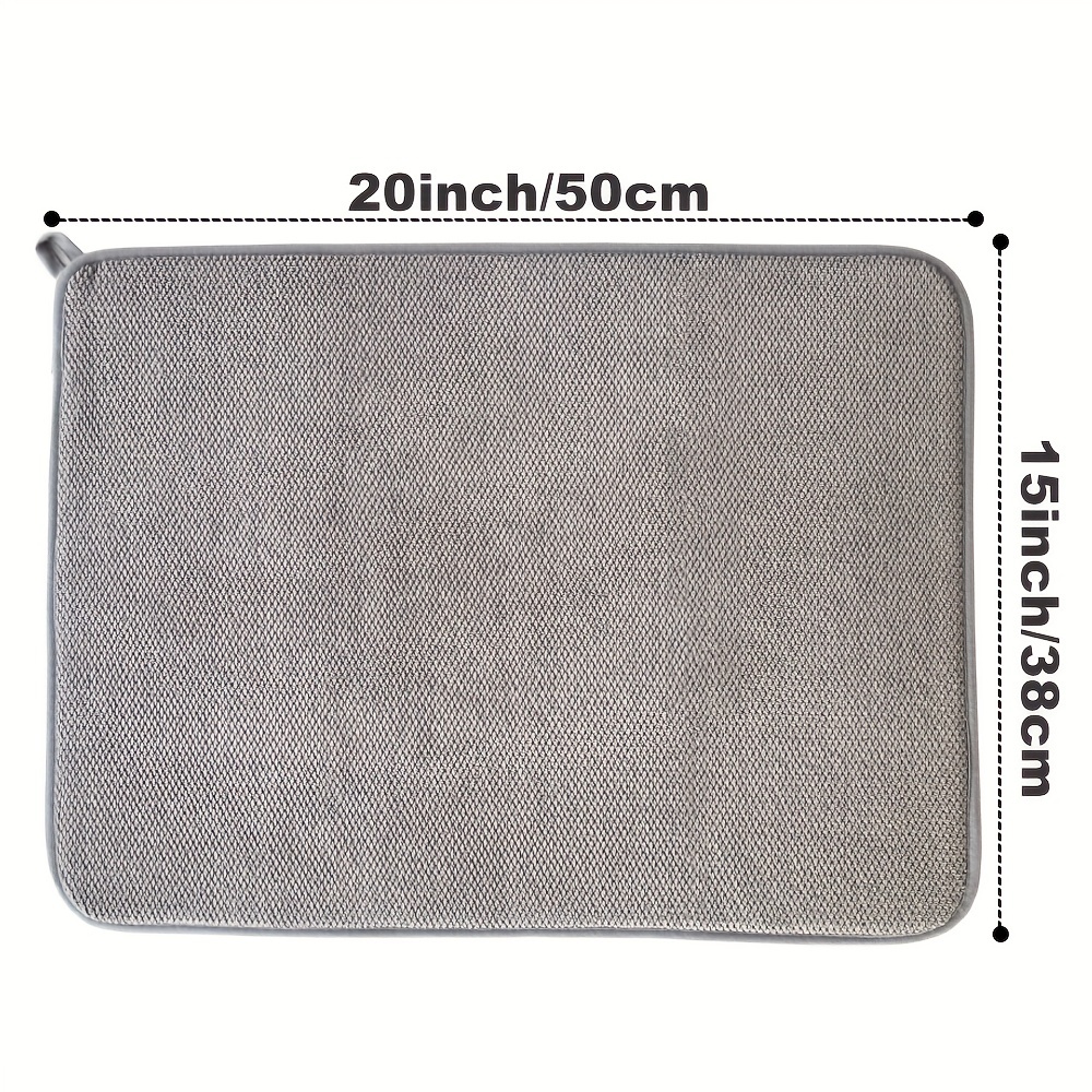 Grey Kitchen Absorbent Placemat Microfiber Dish Drain Mat - Temu