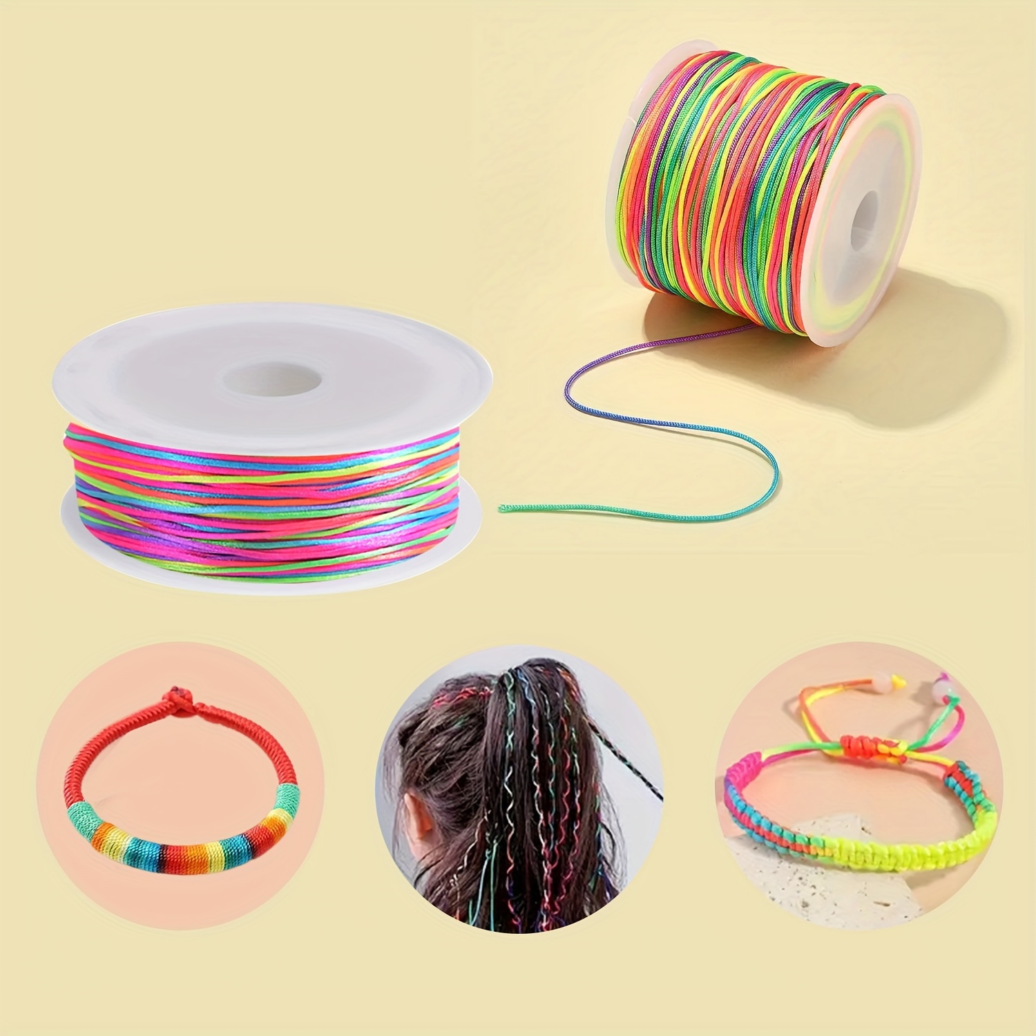10.9yd Nylon Satin Silk Trim Cord Beading String Chinese - Temu