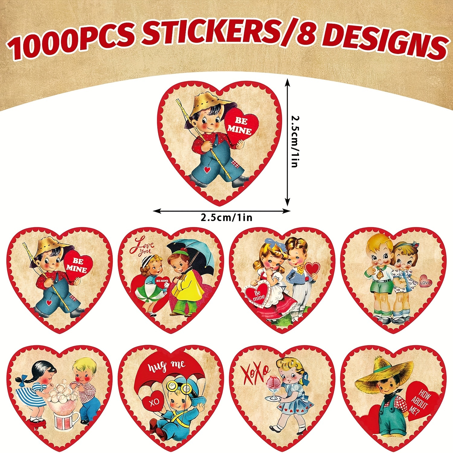 500 PCS Stickers For Kids, Valentines Day Stickers Love Decorative Red Heart  Stickers Labels For Teachers Classrooms Accessories Cards Envelopes Boxes