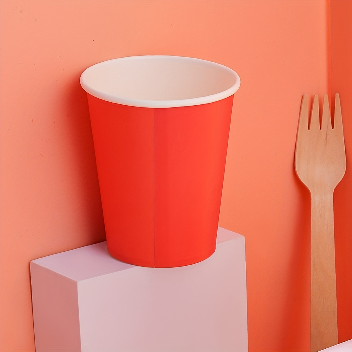 Pure Red Birthday Party Party Disposable Paper Cup, Disposable Coffee Cups, disposable Paper Cups Suitable For Hot Or Cold Drinks, Perfect Choice For  Restaurants,families, Offices And Coffee Shops - Temu
