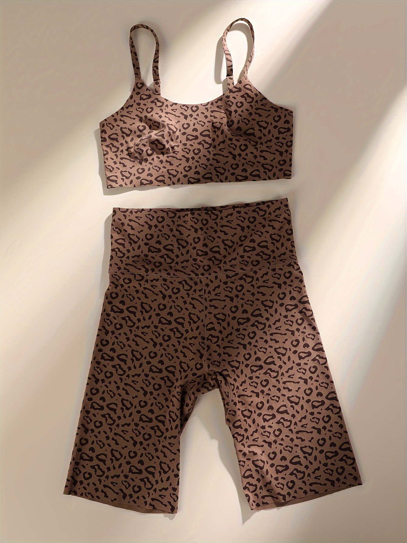 Leopard Print Shapewear Set U neck Bra Butt Lifting Shorts - Temu