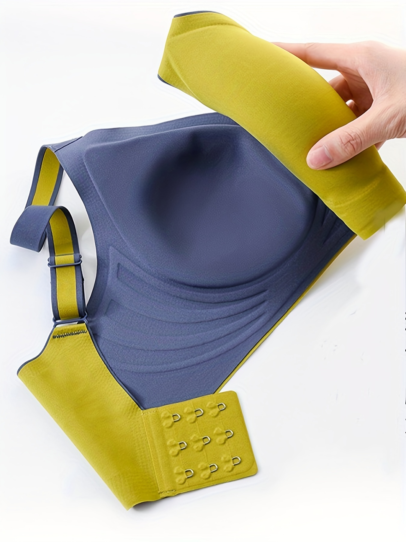 Women's Super-comfy Yellow Lace Strap Wireless Bra Seamless Design