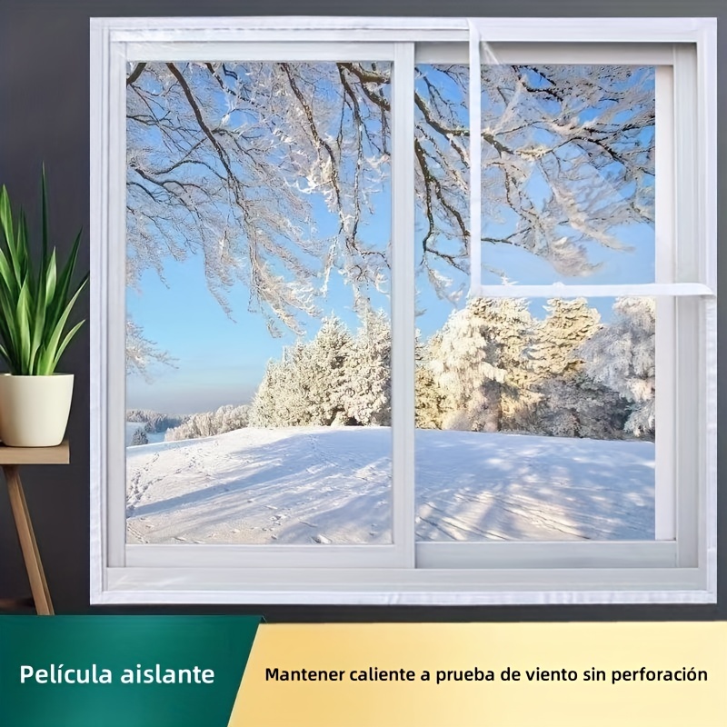 Kit de aislamiento de ventana, kit de aislamiento térmico para ventanas de  invierno para el hogar, película de plástico transparente para mantener el