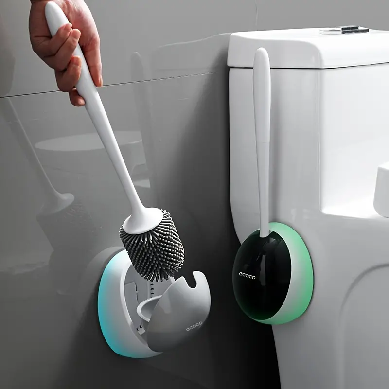 Wall-mounted Silicone Toilet Brush - No Dead Corners, Effortless Toilet  Cleaning! - Temu