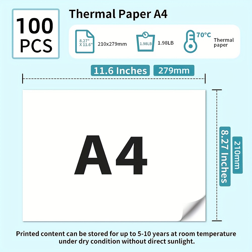 Phomemo M08f A4 Thermal Paper Compatible Brother - Temu