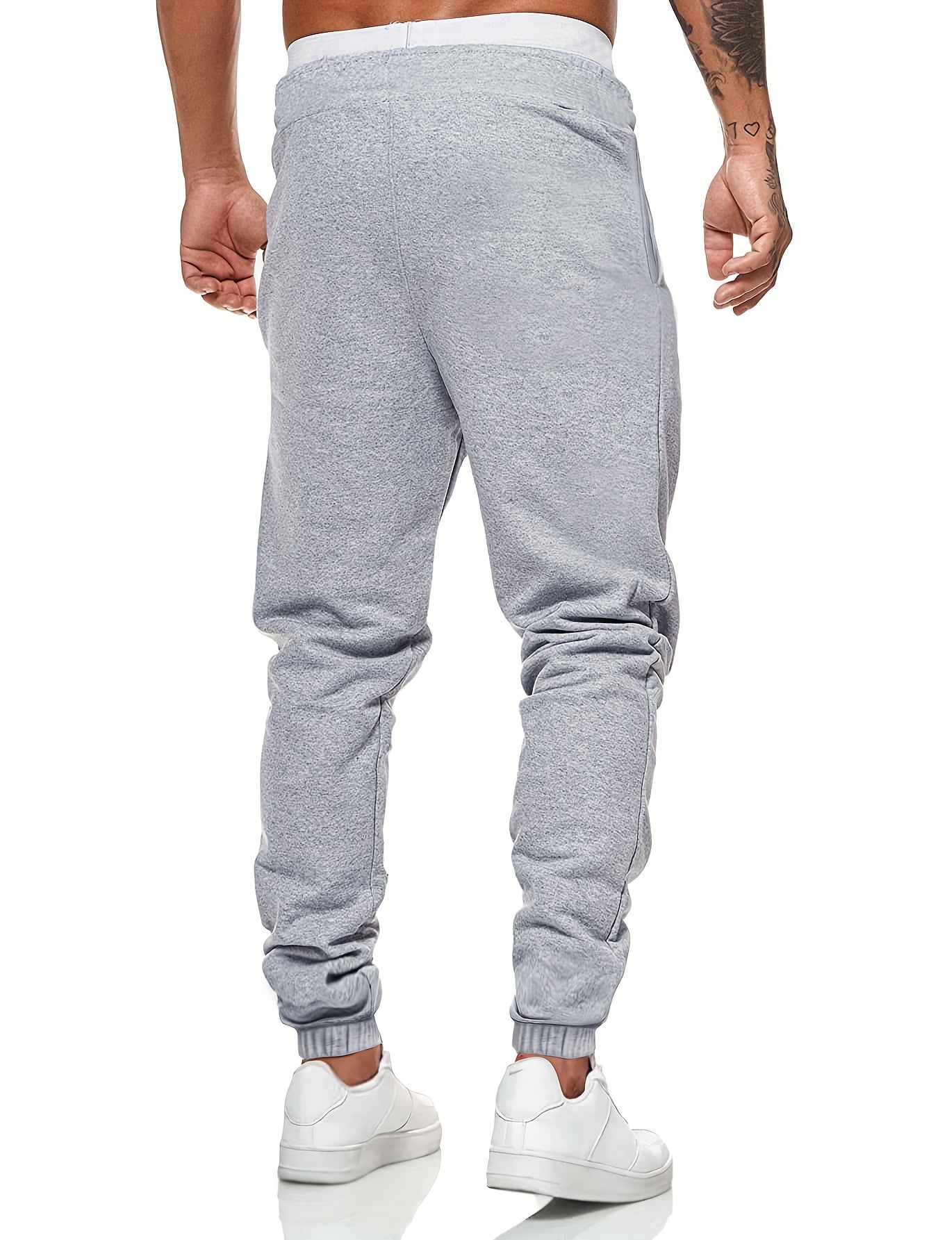 Chic Side-Striped Joggers, Men's Casual Waist Drawstring Sports Pants  Sweatpants