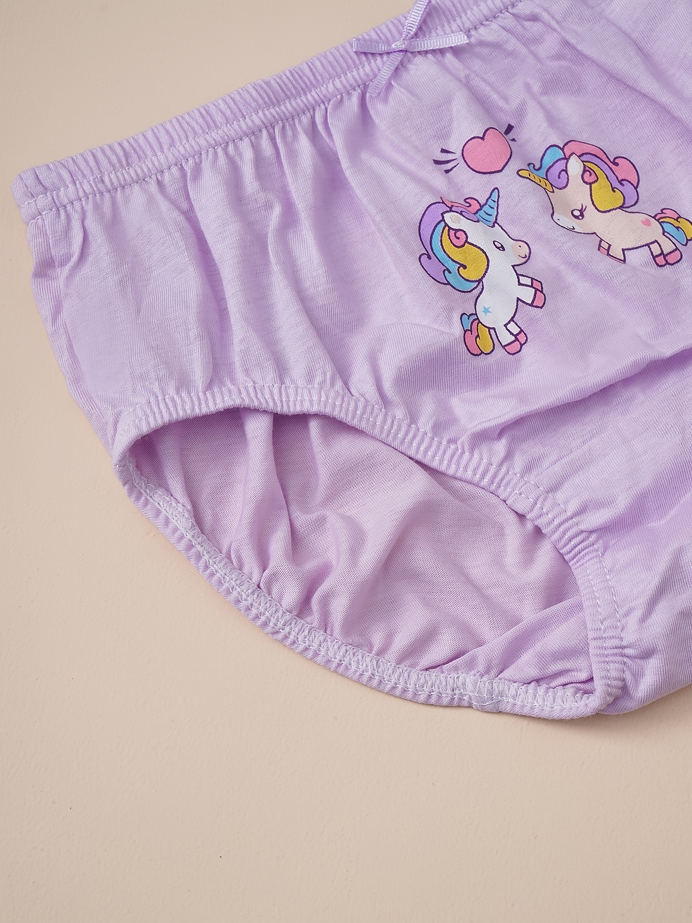 5pcs/set Girls Cartoon Unicorn And Rainbow Graphic Shortie Brief Soft  Cotton Breathable Comfortable Underwear