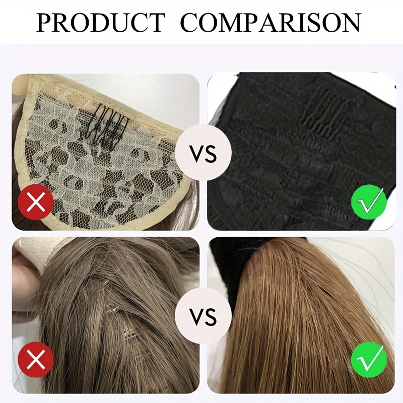 Straight Ponytail Extensions Synthetic Clip In Hair Extensions Natural Look