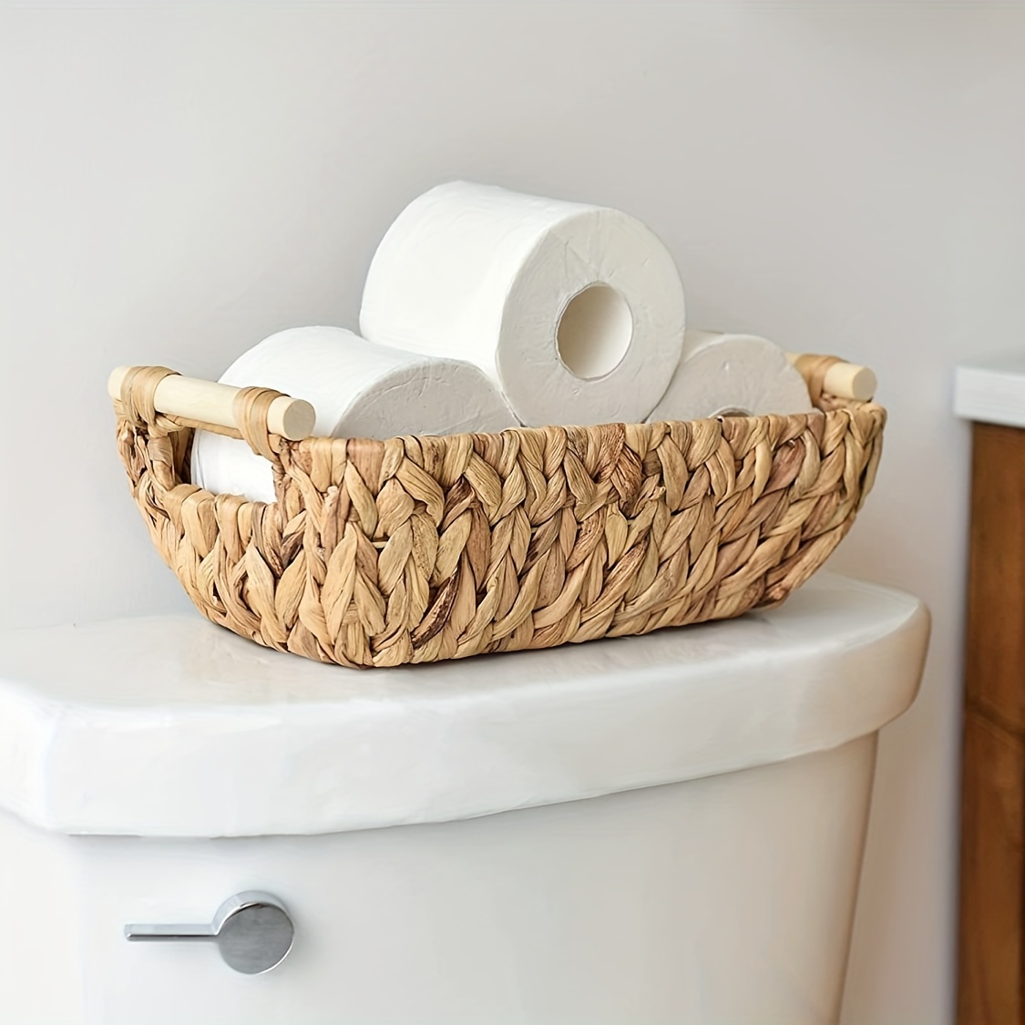 Bathroom Storage Organizer Toilet Paper Basket, Small Woven