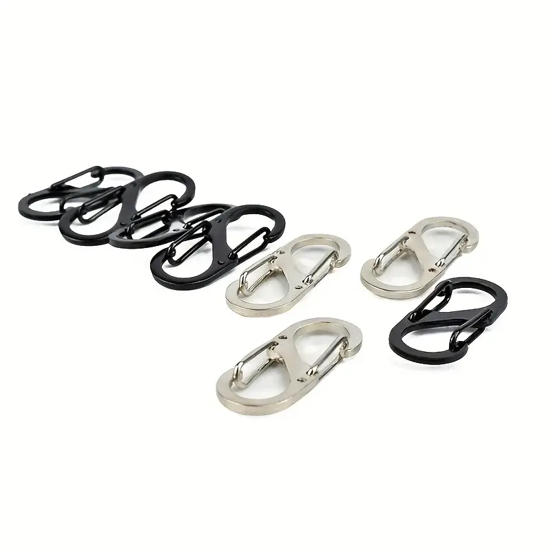 Stainless Steel Small Carabiner Clips Double Snap Hook - Temu
