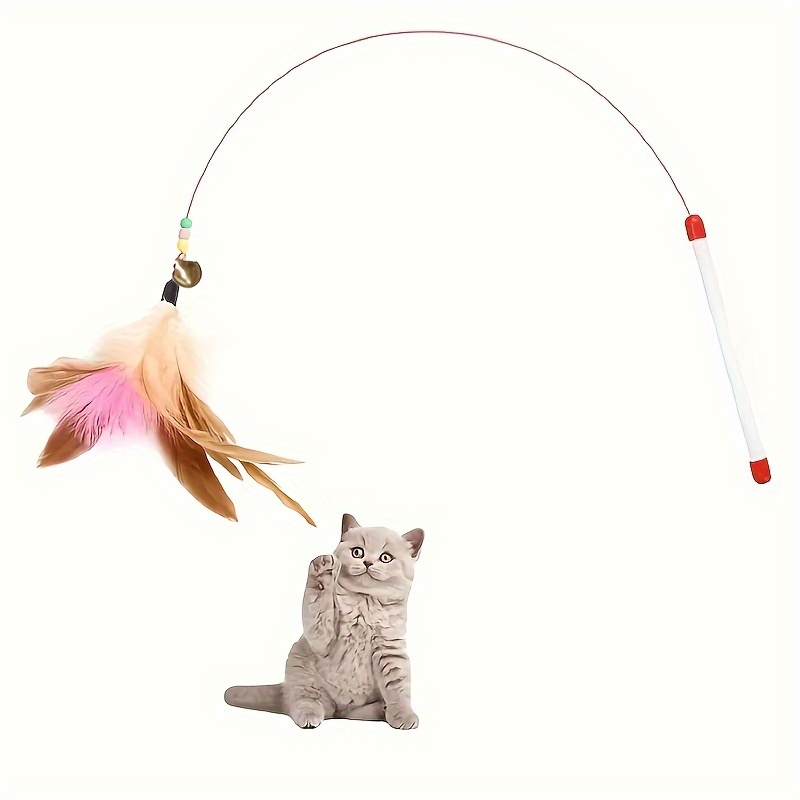 Cat Toy Retractable Cat Toy Fishing Pole With Reel Pet Toy - Temu