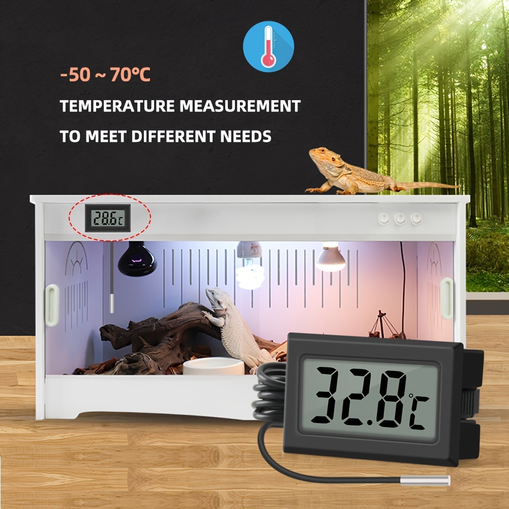 Digital Thermometer Hygrometer Indoor Outdoor Temperature Meter Humidity Monitor with LCD Alarm Clock, 1m Probe Cord Temperature Humidity Gauge for