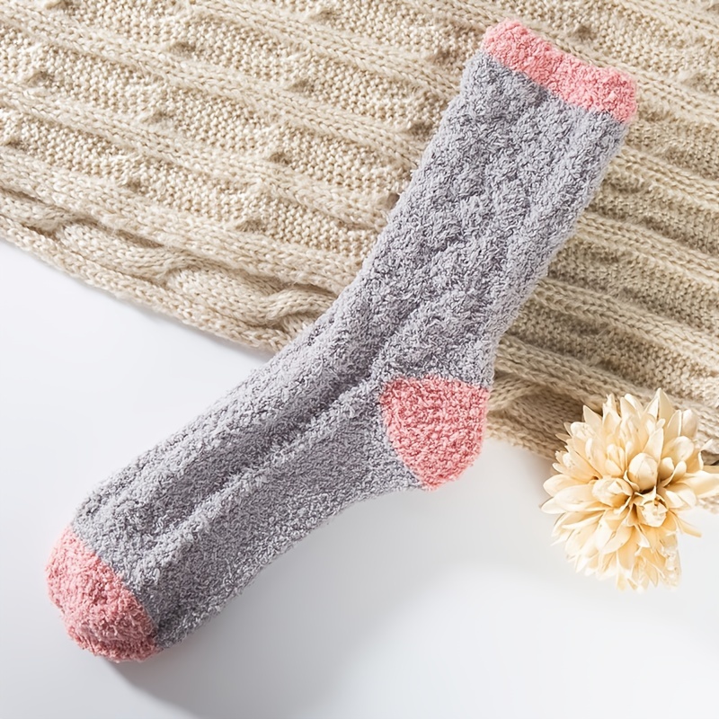 Women Coral Fleece Sock Stocking Winter Soft Fluffy Lounge - Temu
