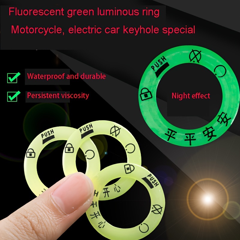 Autocollant Fluorescent vert pour porte de voiture, 4 pièces