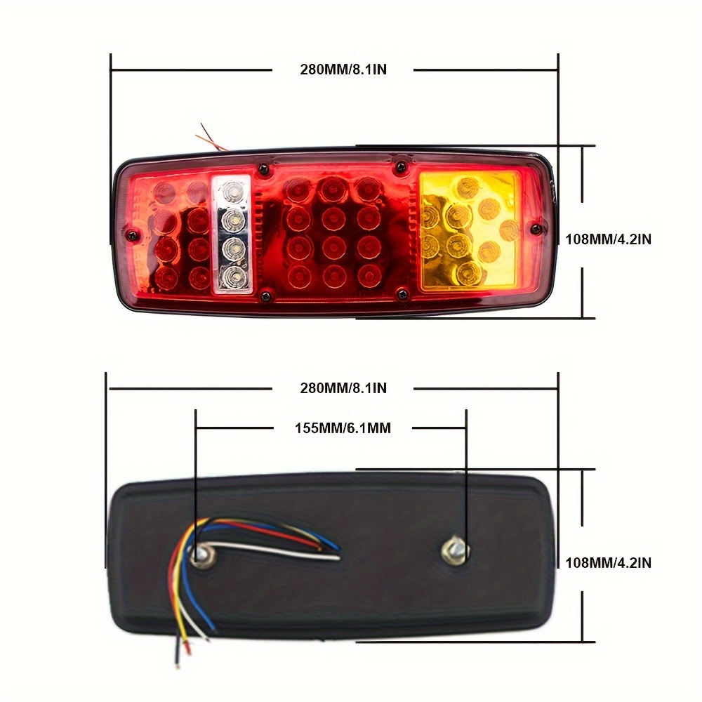 2 Uds Luz Trasera Led Cami n Luz Trasera Resistente Agua Temu