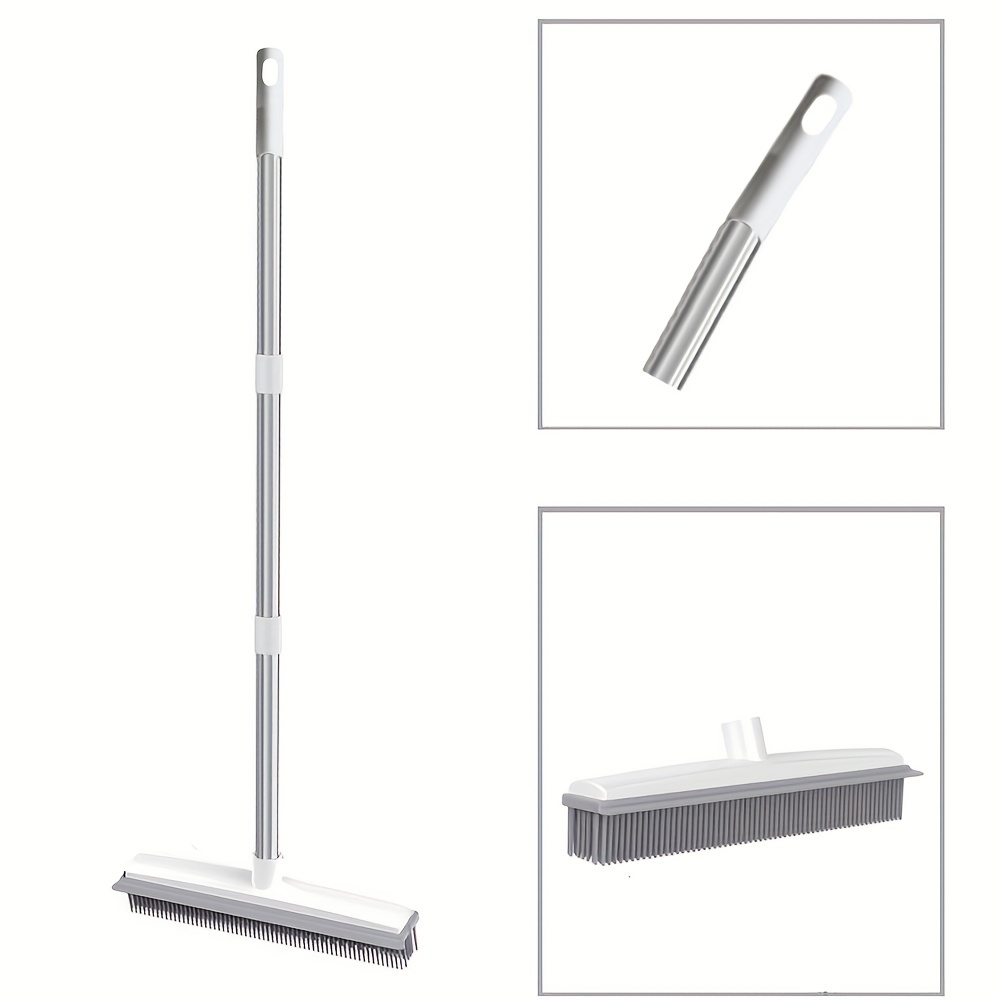 1 Rubber Broom With Squeegee Brush With Scraper And - Temu