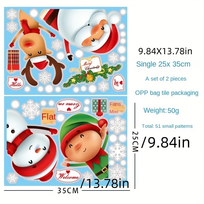 1 Ensemble De Stickers Électrostatiques Pour Fenêtre En Verre De Noël, Stickers  Pour Fenêtre Avec Motif