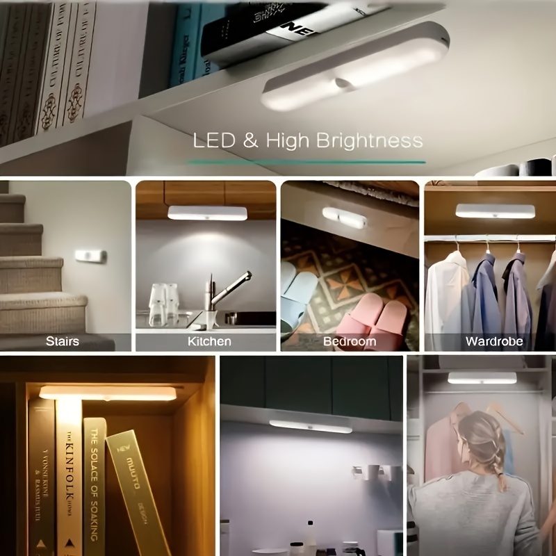 1 Luz LED Recargable Para Gabinete Con Sensor De Movimiento