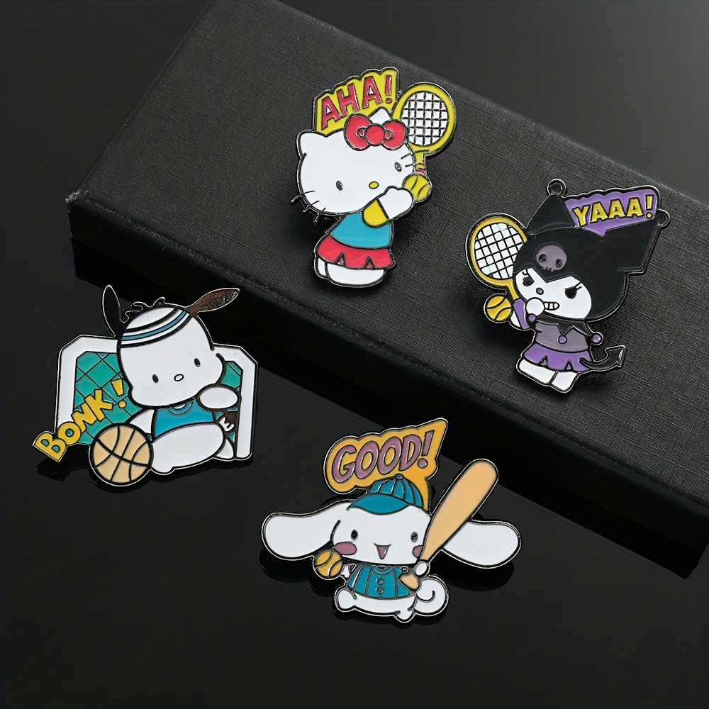 Team Brooch For Men Funny Pochacco Kuromi Play Tennis - Temu Australia