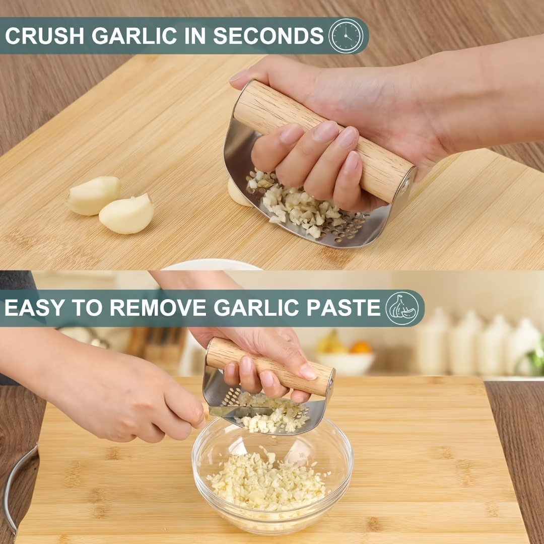 Garlic Press With Silicone Peeler Brush Scraper Premium - Temu