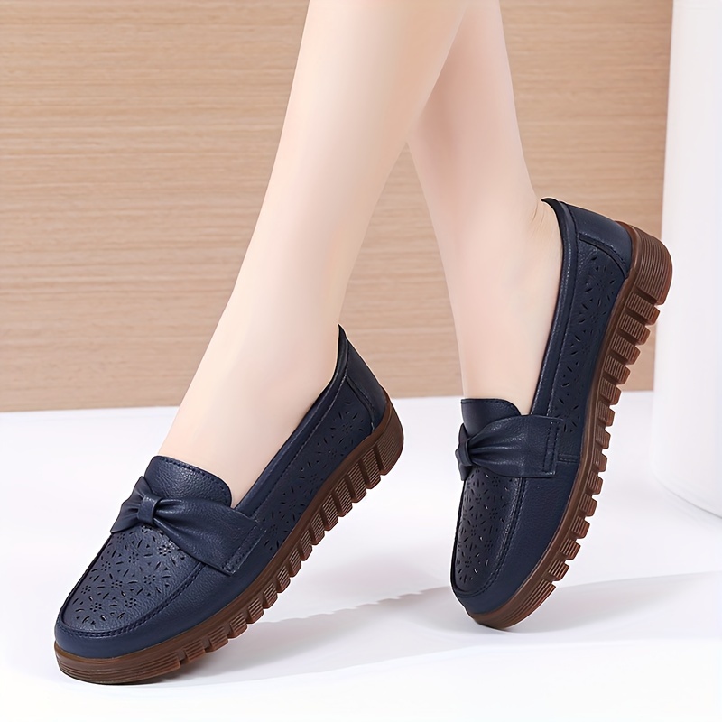 Women s Hollow Design Flat Shoes Breathable Closed Toe Slip Temu