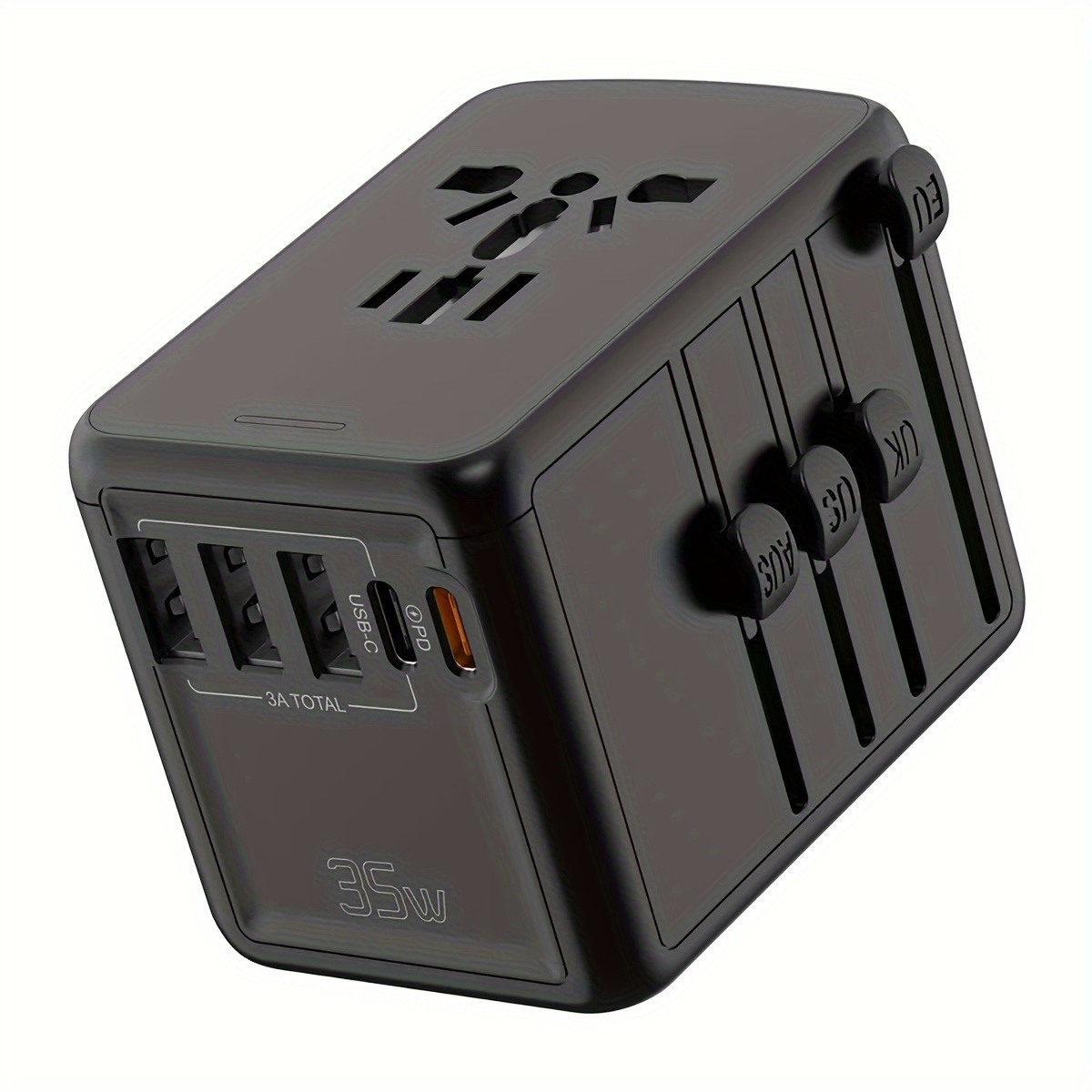 TROND Adaptador de enchufe de viaje europeo - Convertidor de adaptador de  corriente internacional para Europa con 3 tomacorrientes 2 USB, adaptador  de