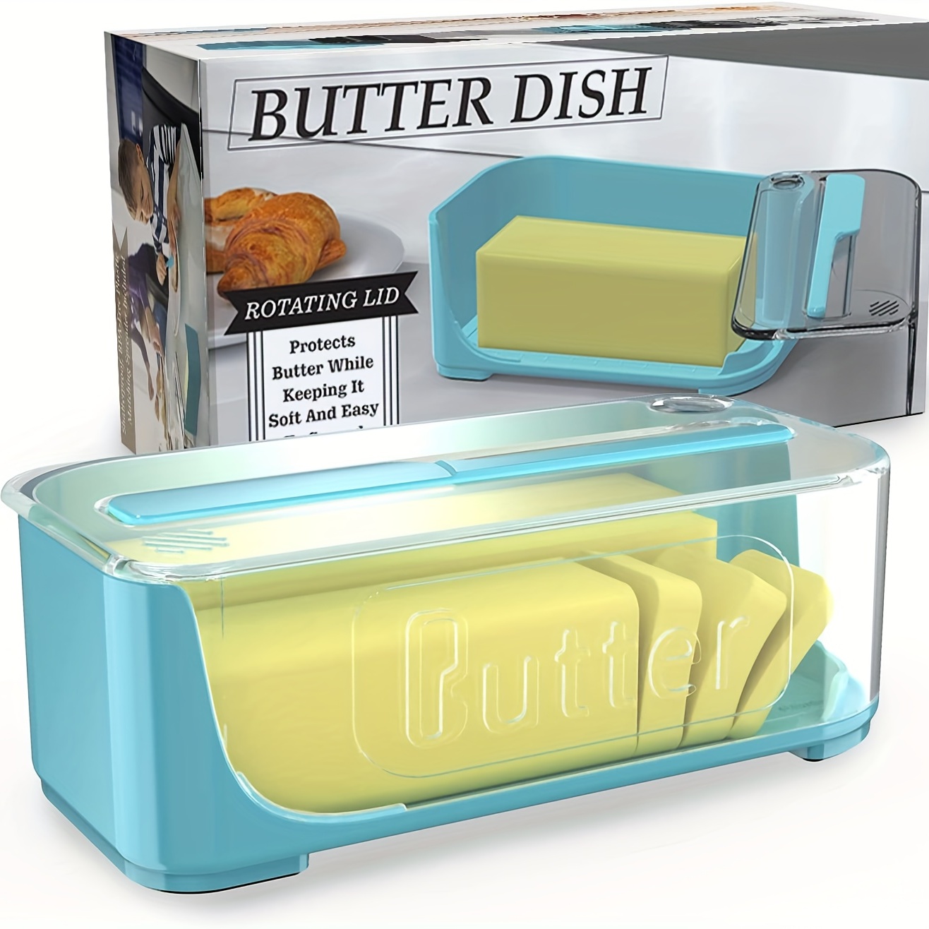 Butter Box Butter Box With Butter Knife Plastic Saucer With - Temu
