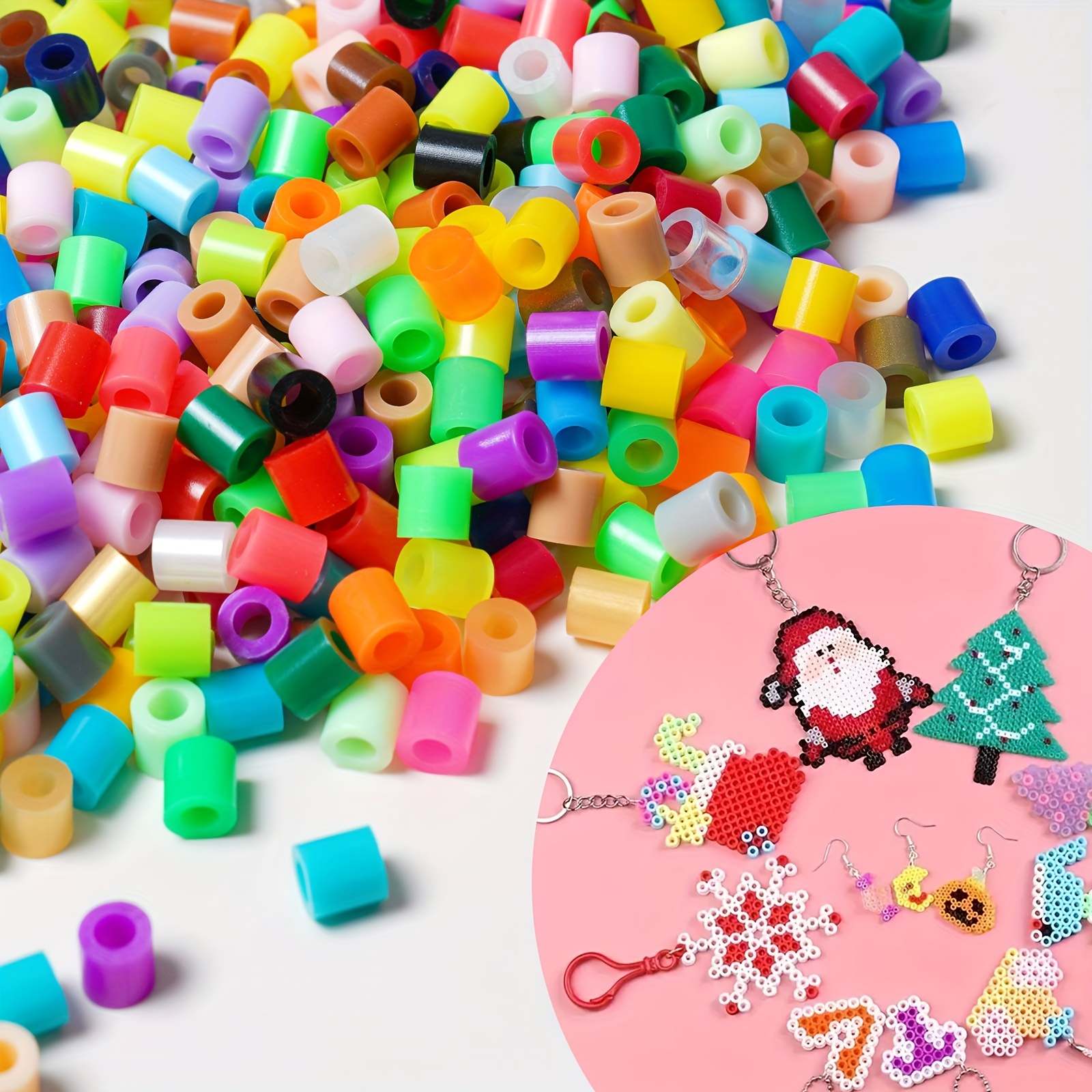 Mini perler hama beads para niños, juguete de manualidades, mezcla de  colores, color blanco y negro