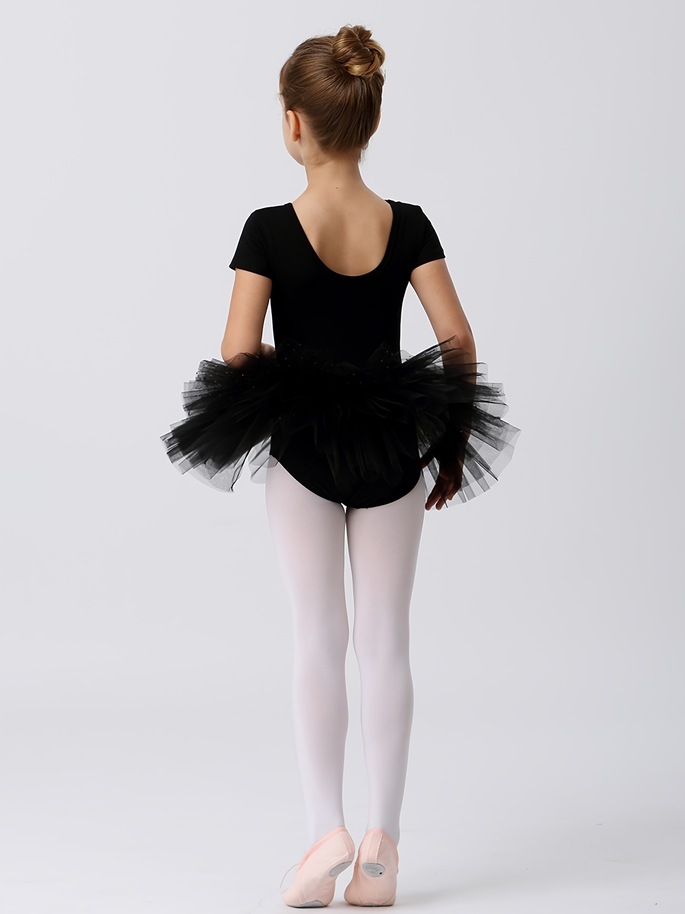 Vestido de Ballet para niñas, traje de bailarina de manga corta