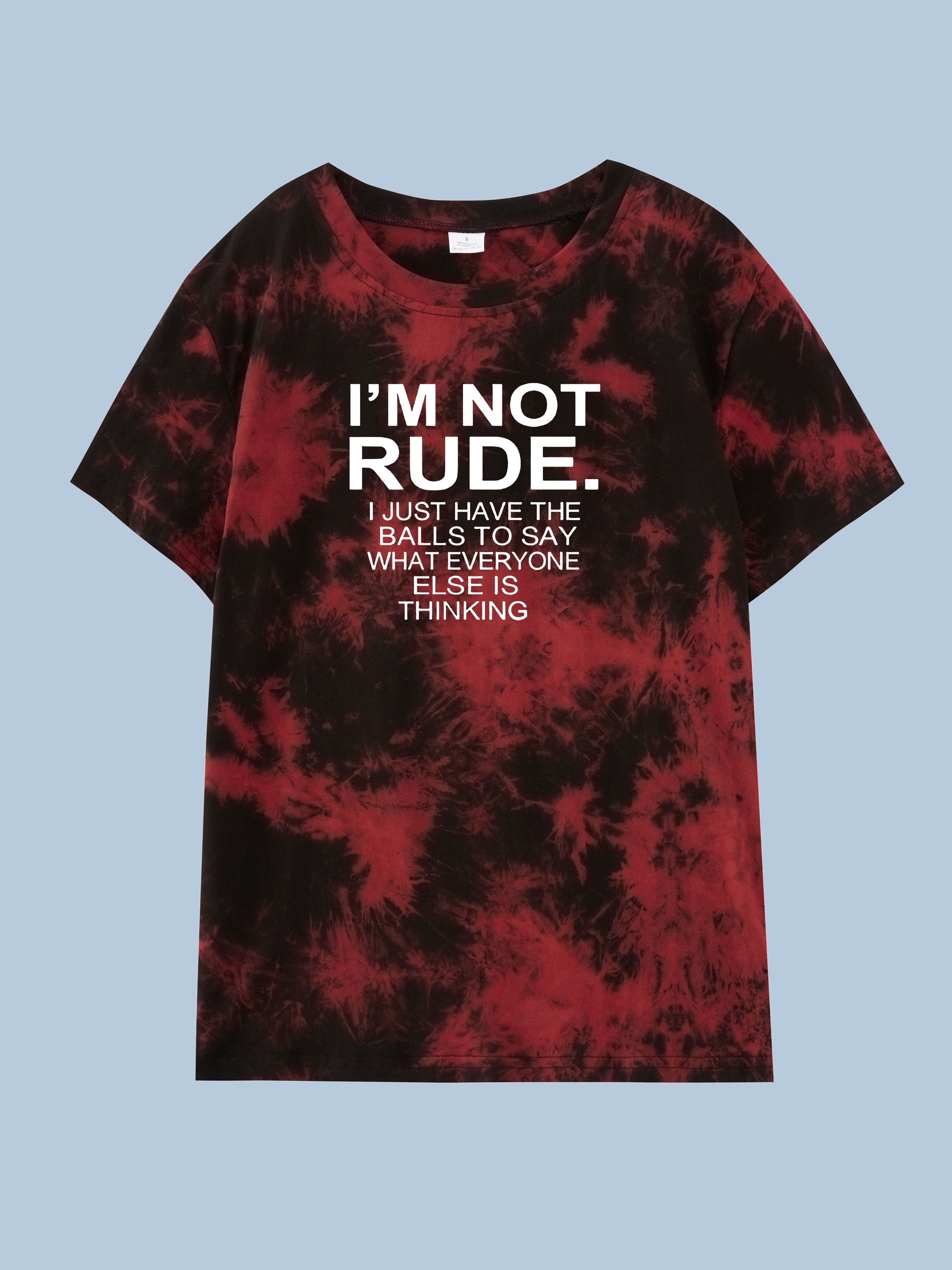 I'm Not Rude Men's Tie-dye Cotton Breathability T-shirt, Summer