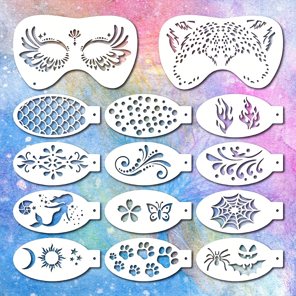 Face painting stencil reusable washable butterfly face and cheek 11 cms x 7  cms