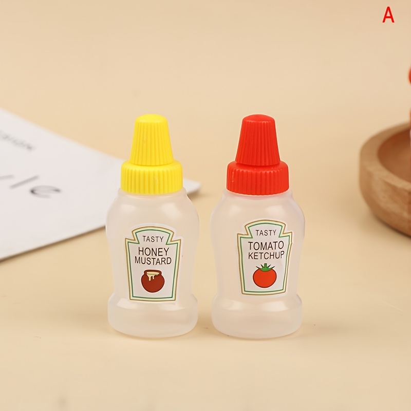 4pcs Mini Portable Plastic Sauce Bottle For Separating Salad Dressing And  Tomato Sauce, Japanese Style, Squeeze Condiment Containers For Lunch Box
