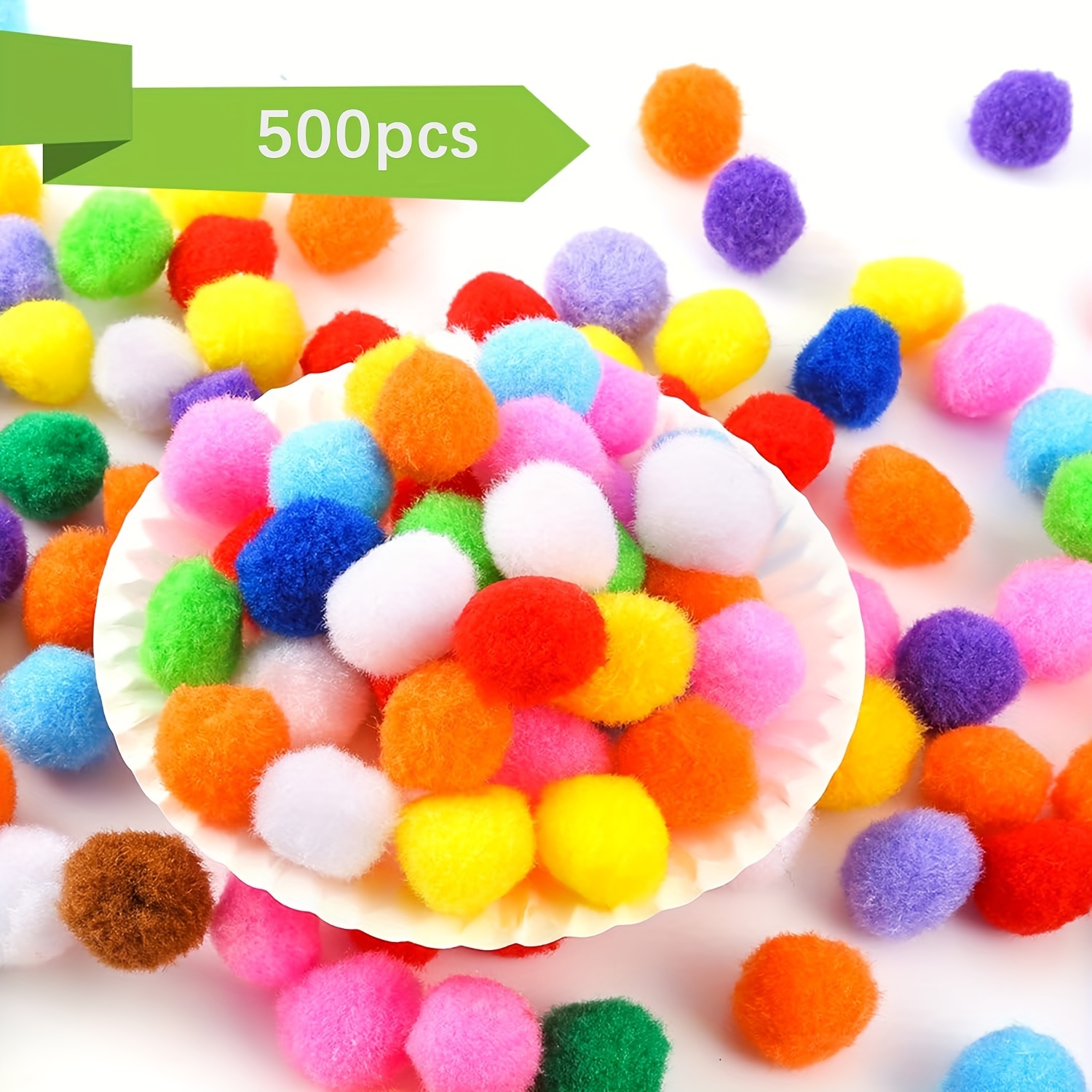 900 PCS Pom Poms Multicolor Bulk Pom Poms Arts and Crafts Soft and