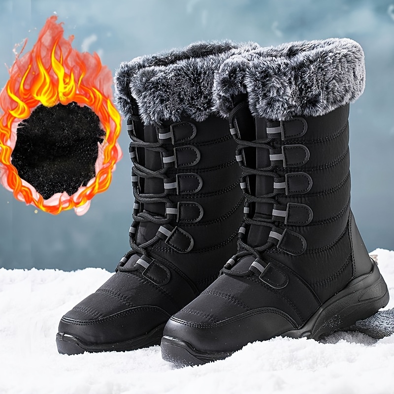 Botas Nieve Térmicas Invierno Mujer Zapatos Sin Cordones - Temu