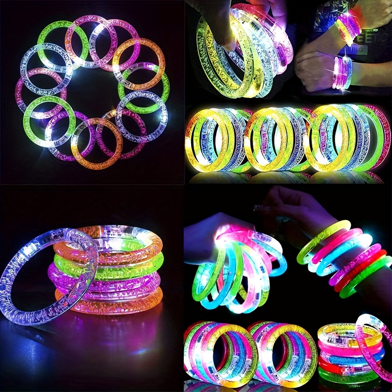 Glow Bracelets Glow In Dark Bracelets Toys Led Glitter - Temu