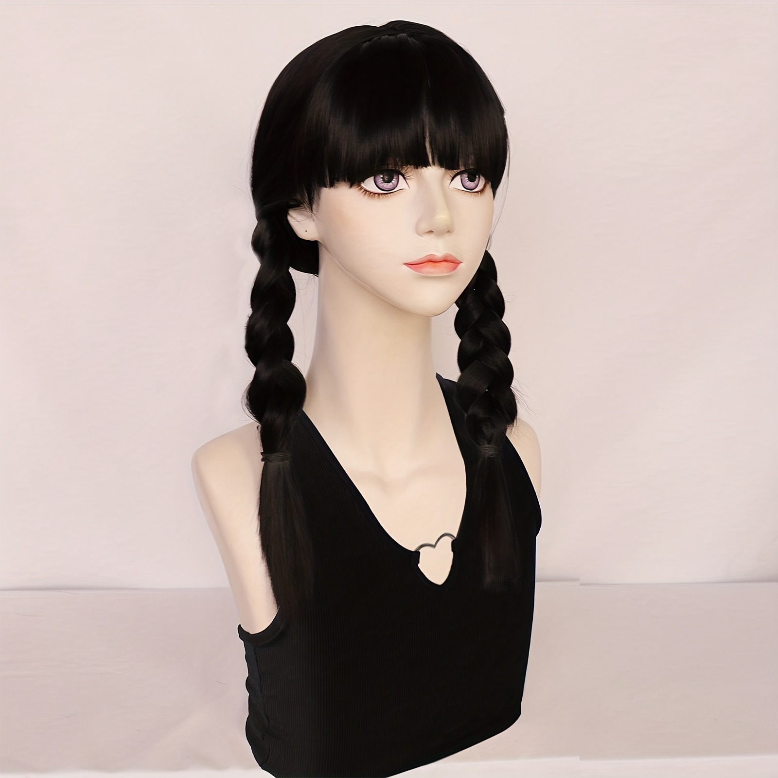 Costume Wigs Black Long Curly Double Ponytail Synthetic Wig Temu