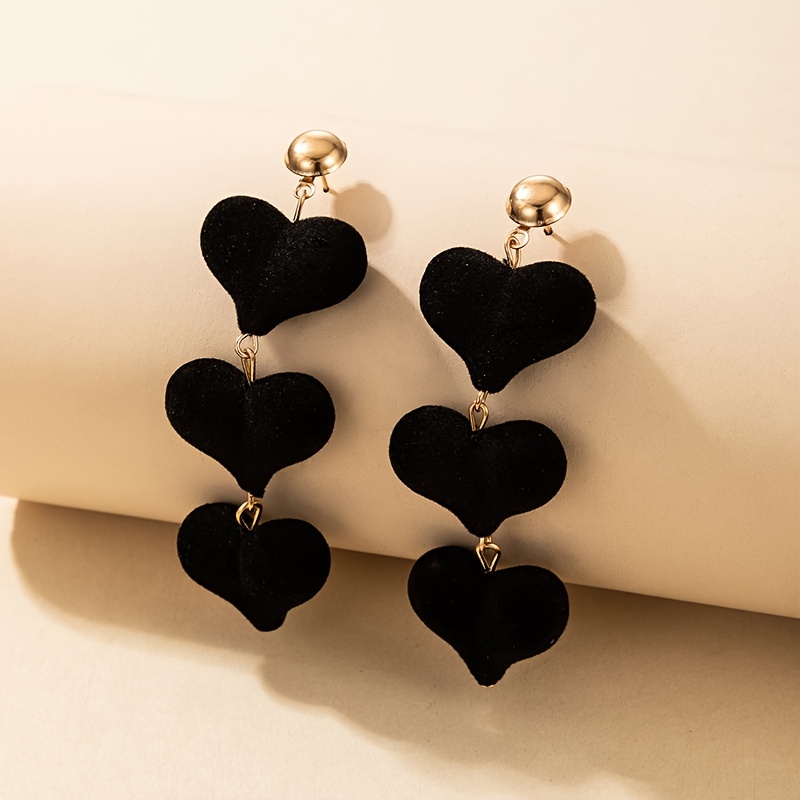 Love Velvet Long Earrings, Female Gift
