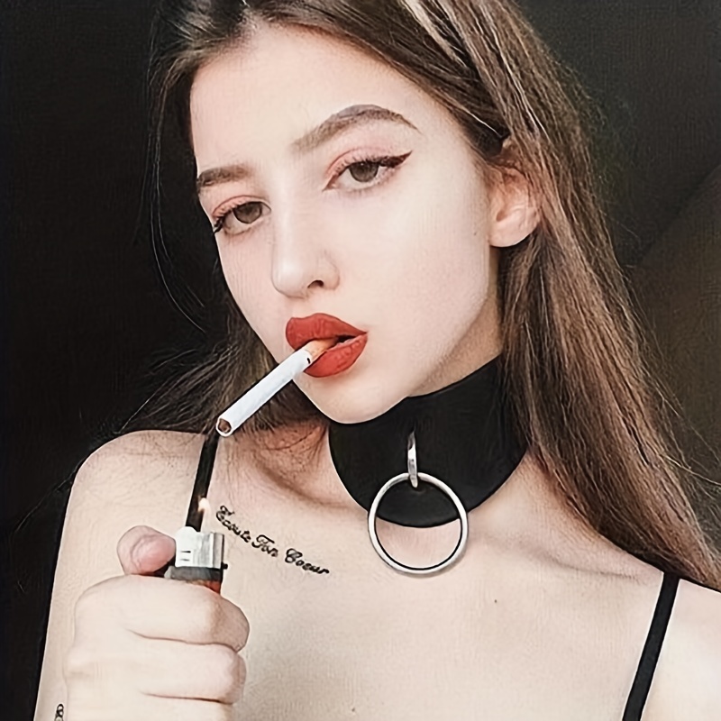 Personality PU Leather Choker Collar Necklace