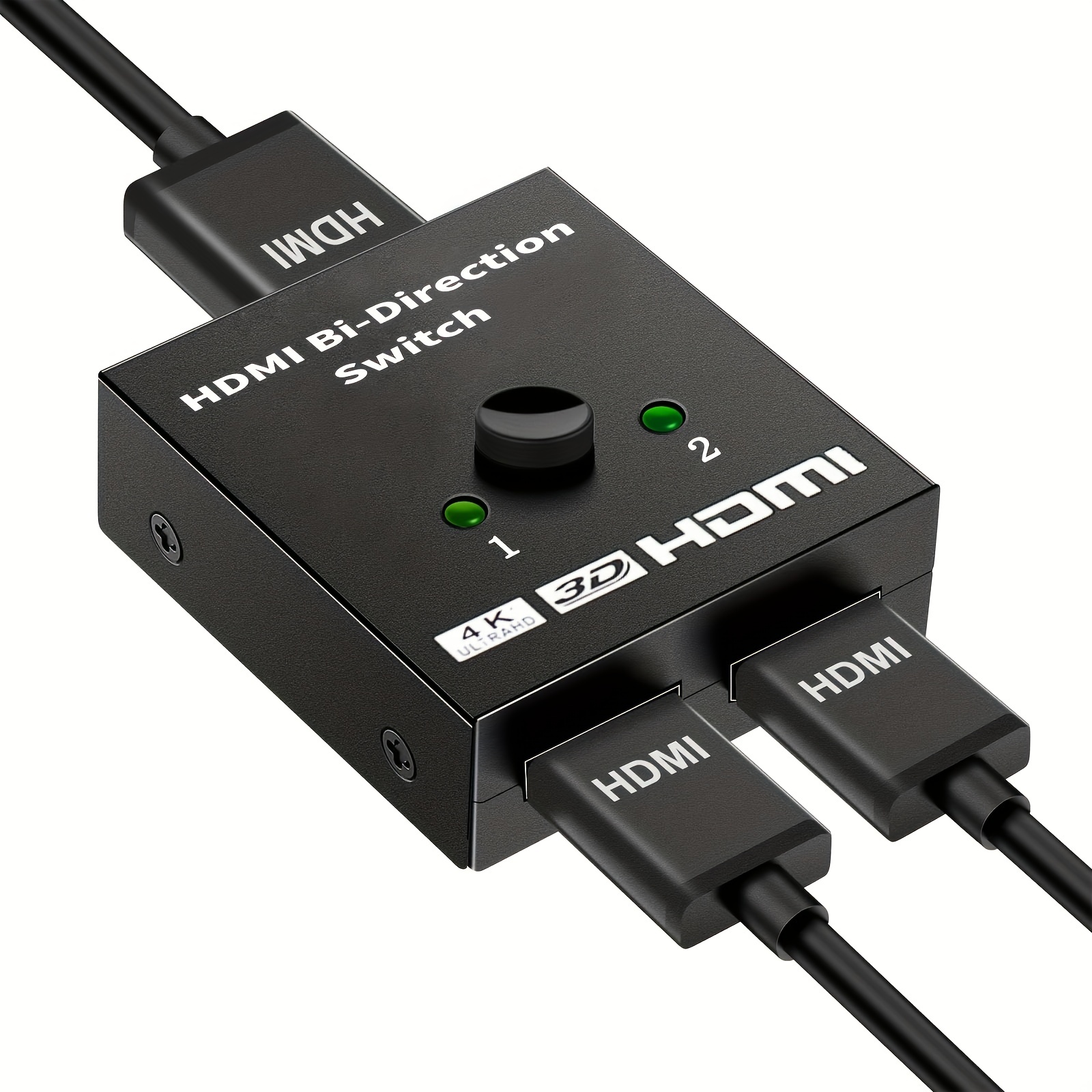 Switch 4k@60hz Splitter Aluminum Switcher 2 In 1 Out Hub Supports