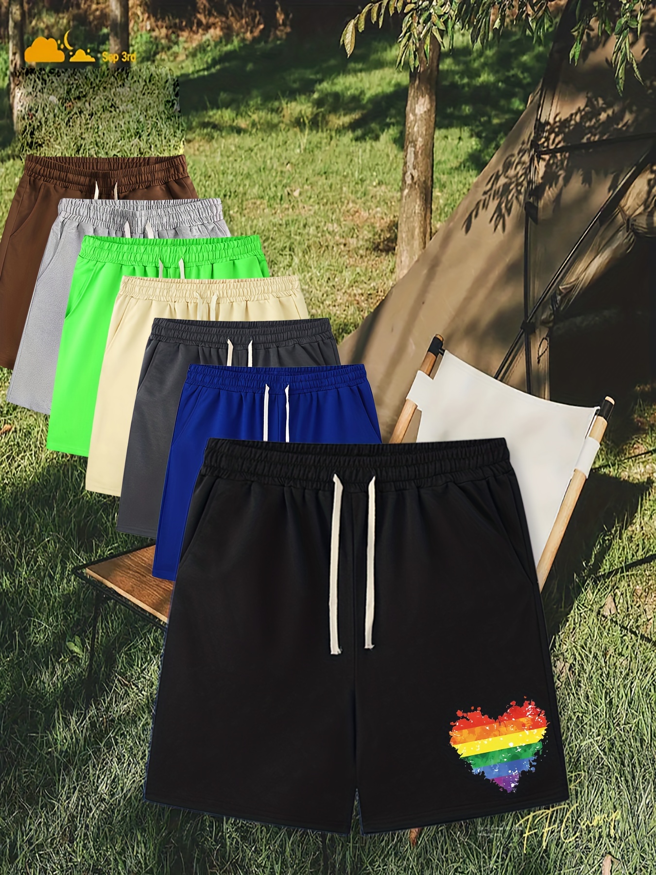 Mens rainbow running on sale shorts