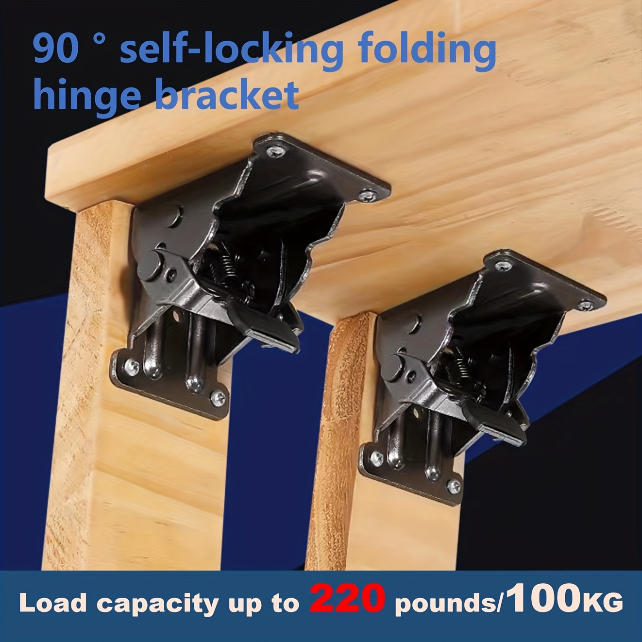 2PCS 90° Right Angle Thickened Self Locking Hinge Table Stool Hinge Tea  Table Furniture Hinge Hardware Accessories