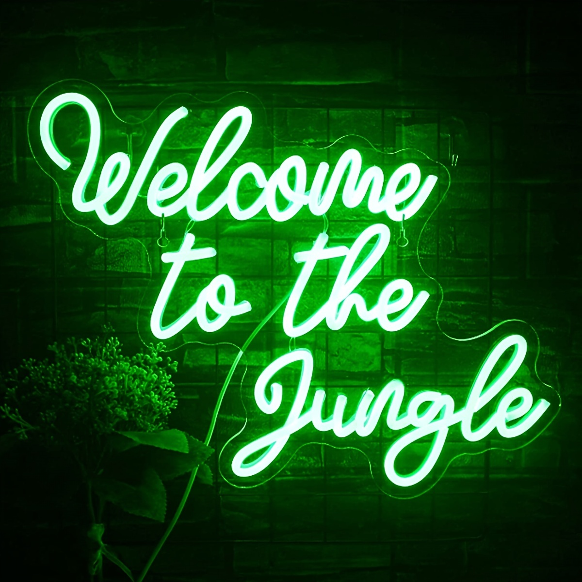 1pc Welcome To The Jungle Neon Sign, Green LED Neon Sign, For Wall  Decoration USB Alphabet Glow Sign, Bedroom Nursery Garden Front Porch  Family Entran