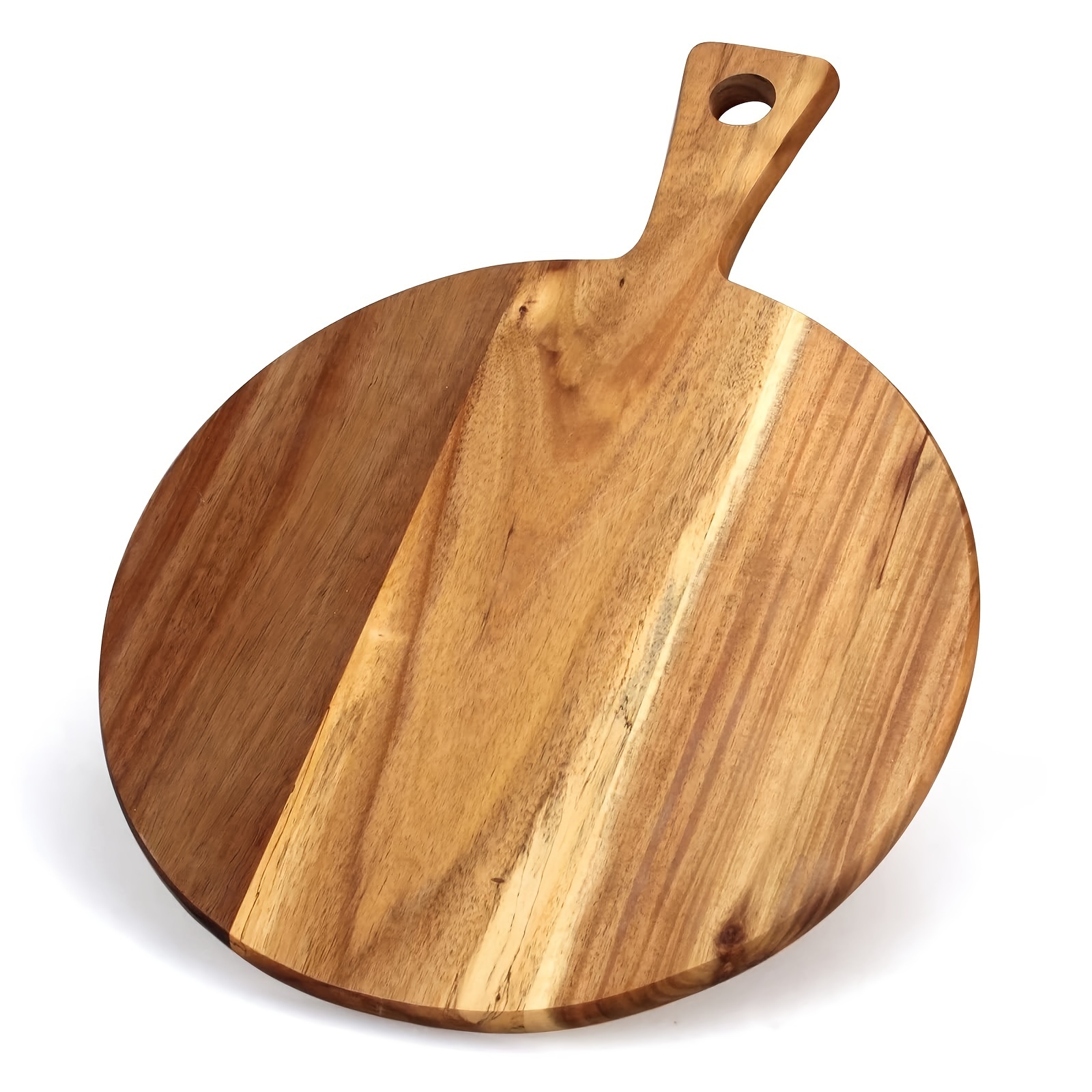  Tabla de cortar de madera natural para pizzas, pan, fruta y  queso, herramientas esenciales de cocina (color: color madera, tamaño: 11.8  x 7.1 x 0.8 in) : Hogar y Cocina