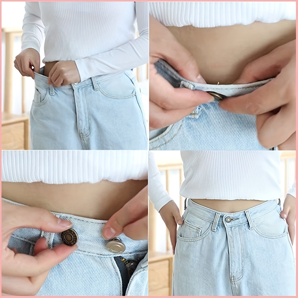 Jean Buttons Pins Adjustable Pant Waist Tightener Button - Temu