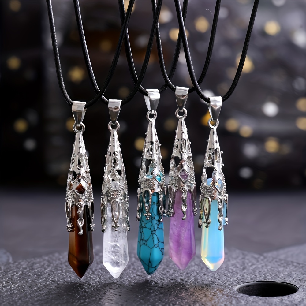Interchangeable Crystal Cage Gemstone Pendant Necklace For Women
