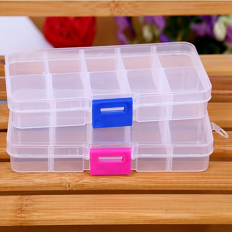 15 Grid Clear Organizer Box Adjustable Dividers Plastic Compartment Storage  Container For Craft, Beads, Jewelry, Small Parts