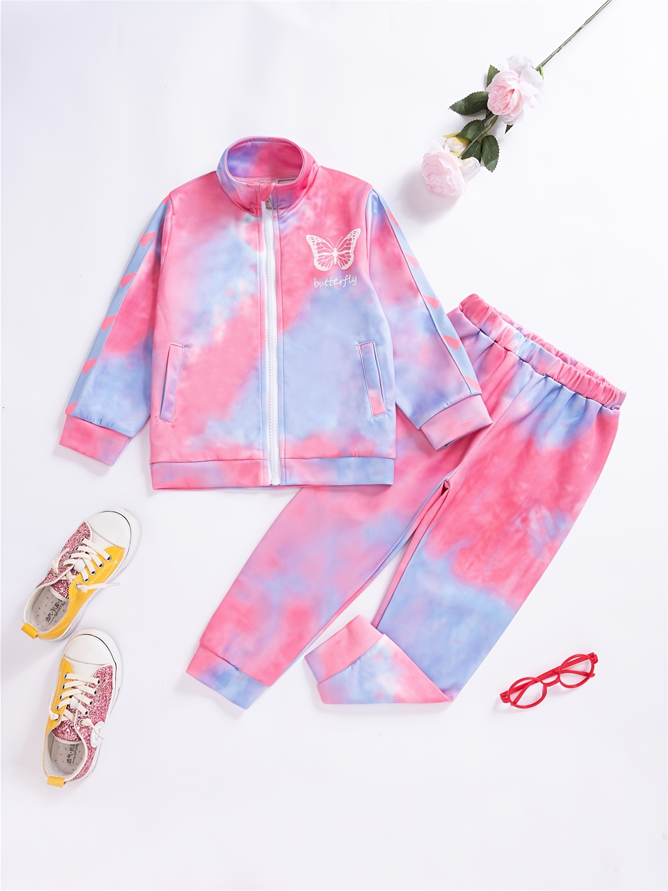 Tie dye matching sweatshirt and outlet sweatpants